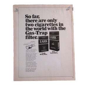 Vintage Magazine Advertisement Lark Cigarettes Black & White 1960s 11x13